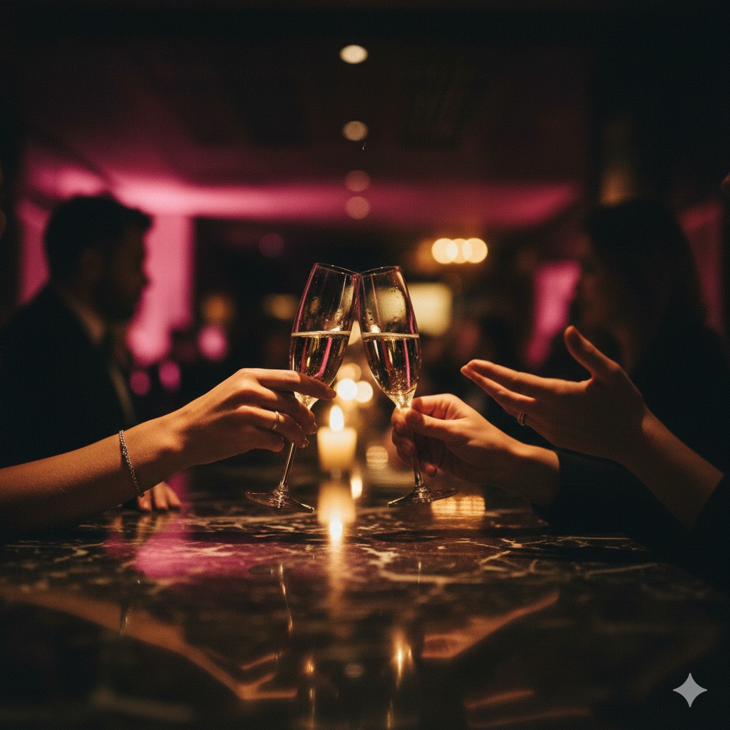 Couple walking into an exclusive lifestyle club entrance — The Swinger Diaries Chapter 2